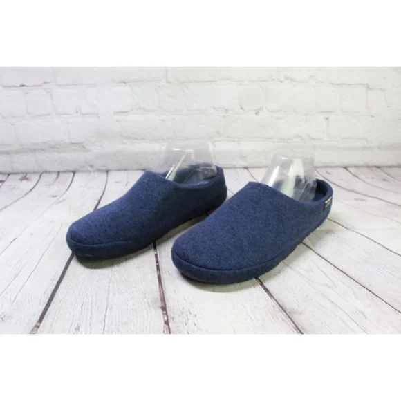 LL Bean Blue Sweater Knit Fleece Cozy Comfort Slipper Scuff Size 10 M - Picture 2 of 9